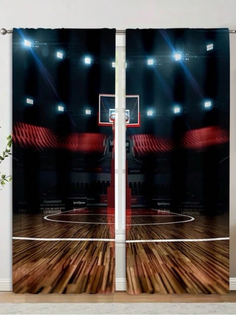 ❤️‍🔥Final sale price❤️‍🔥 
Set of Basketball Court Print Curtains – 41” x 91”